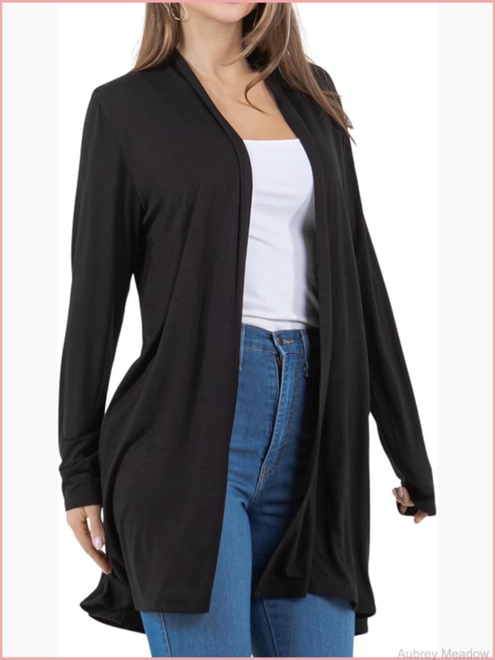 Long Sleeve Cardigan Flowy Rayon Sweater Lightweight Casual Dressy
